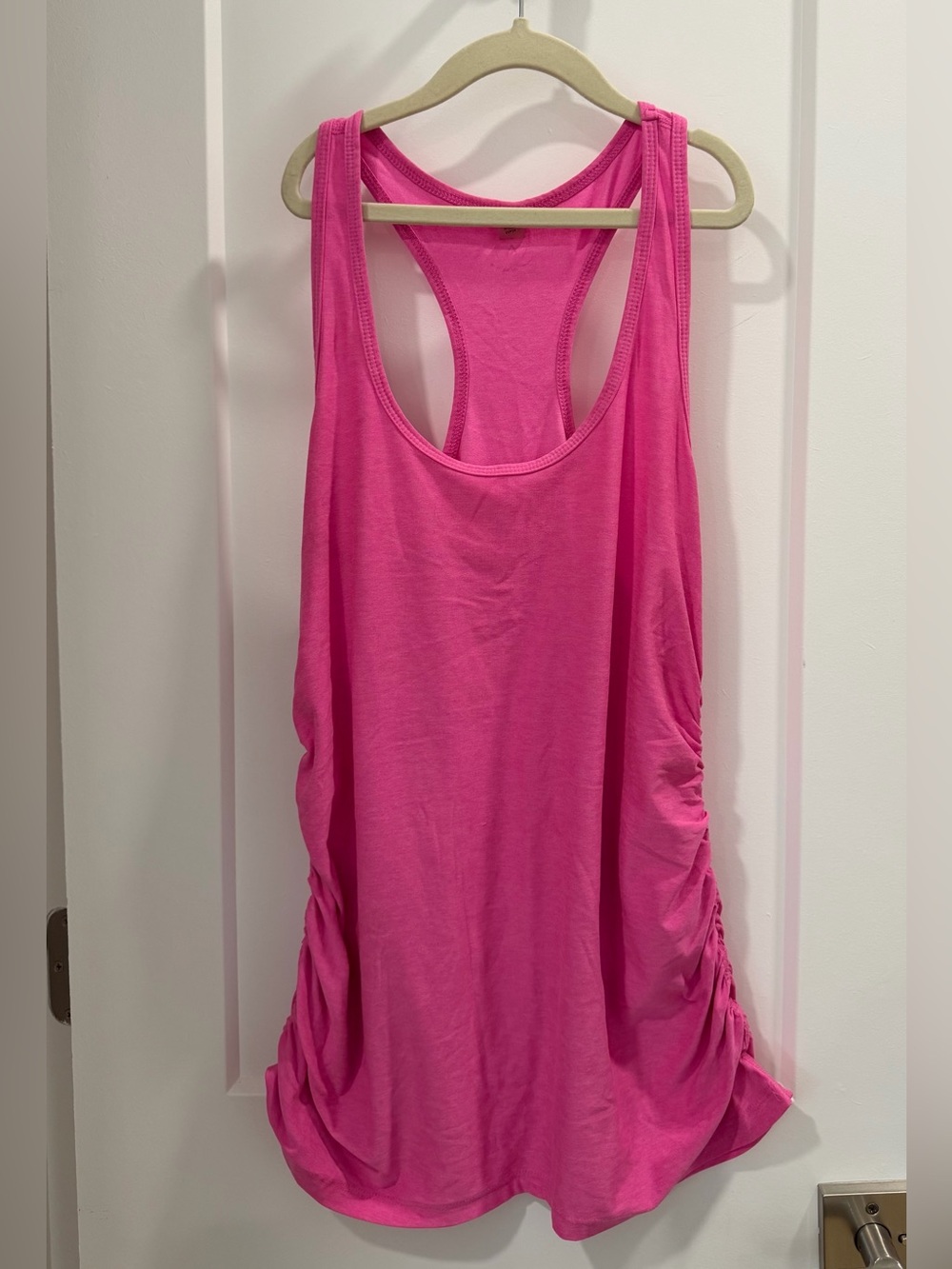 Beyond Yoga Beyond the Bump Pink Hype Heather Racerback Maternity Tank Top L